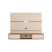 Manhattan Comfort 236BMC12 Vernon 62.99 Floating Wall Entertainment Center in Off White and Cinnamon